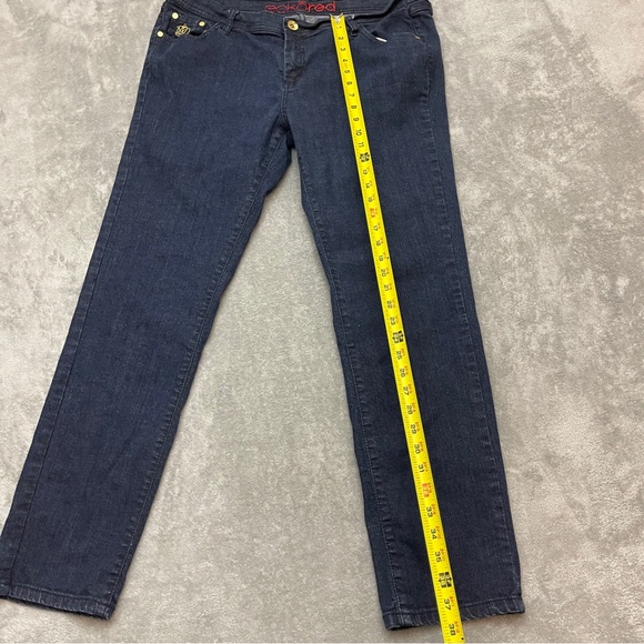 Ecko Red Womens Jeans Blue 32 Low Rise Straight Denim Embroidered (Actual 34x29) - Picture 3 of 11